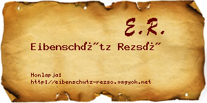 Eibenschütz Rezső névjegykártya
